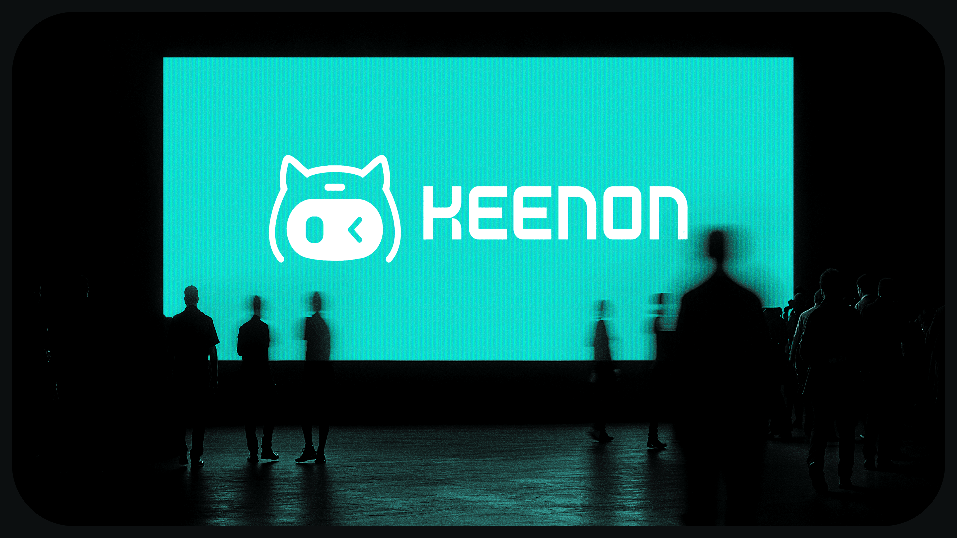 KEENON identity displayed in a presentation environment