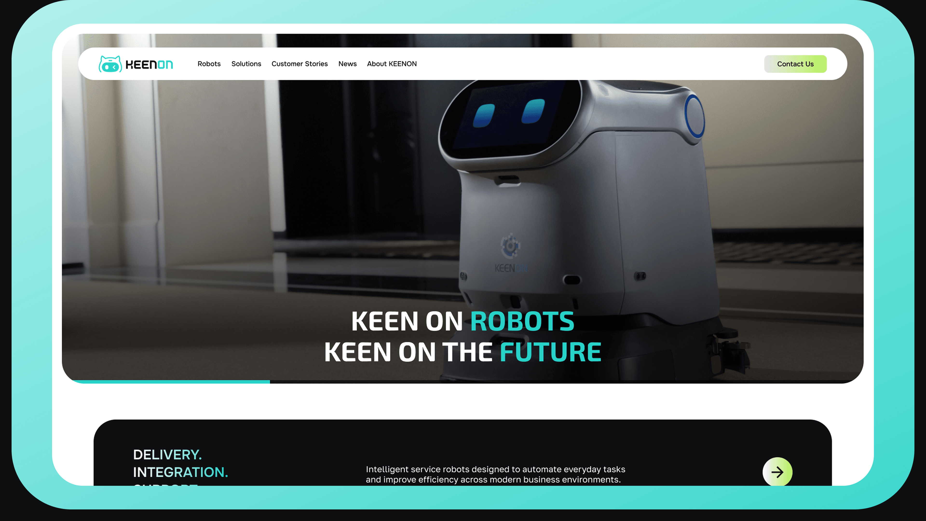 KEENON website shown on desktop and mobile screens